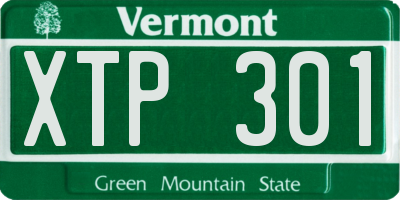 VT license plate XTP301
