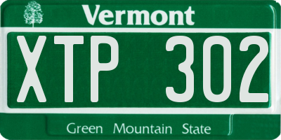 VT license plate XTP302