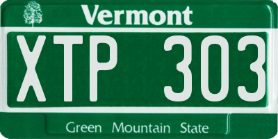 VT license plate XTP303