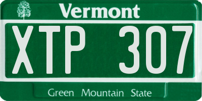VT license plate XTP307