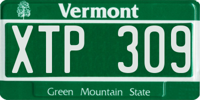 VT license plate XTP309