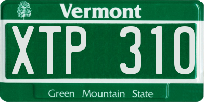 VT license plate XTP310