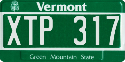 VT license plate XTP317