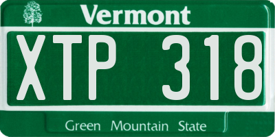 VT license plate XTP318