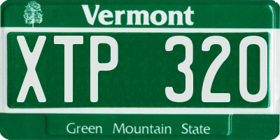 VT license plate XTP320