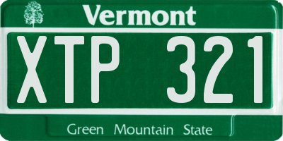 VT license plate XTP321