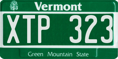 VT license plate XTP323