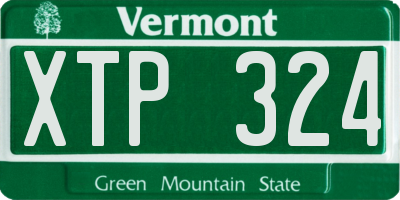 VT license plate XTP324
