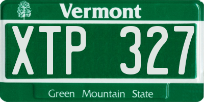 VT license plate XTP327