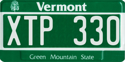 VT license plate XTP330