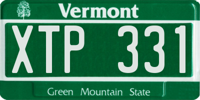 VT license plate XTP331