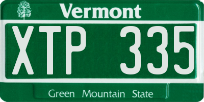 VT license plate XTP335