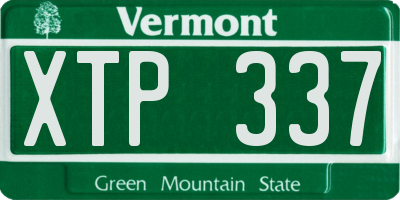 VT license plate XTP337
