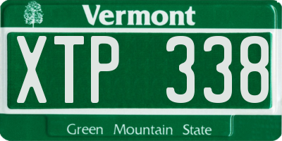 VT license plate XTP338
