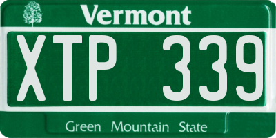 VT license plate XTP339