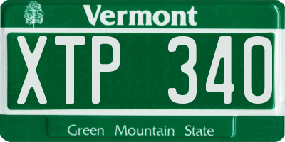 VT license plate XTP340