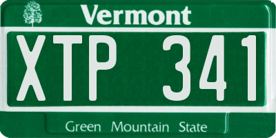 VT license plate XTP341