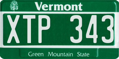 VT license plate XTP343