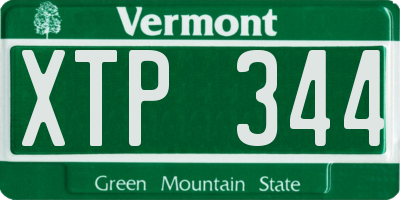 VT license plate XTP344