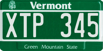VT license plate XTP345