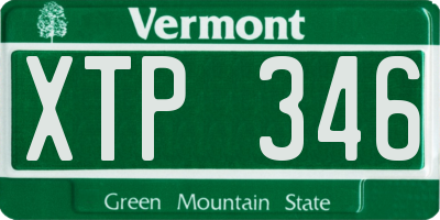 VT license plate XTP346