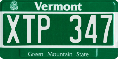 VT license plate XTP347