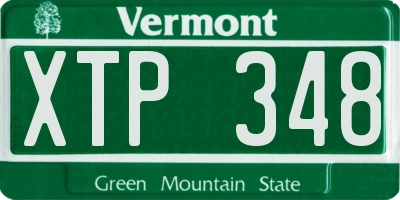 VT license plate XTP348