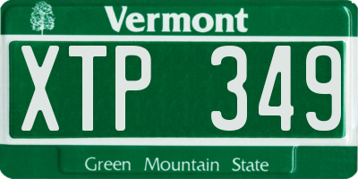 VT license plate XTP349