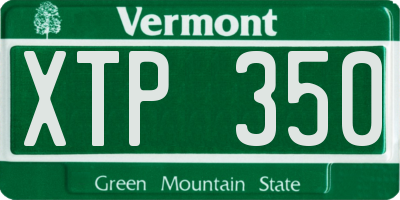 VT license plate XTP350