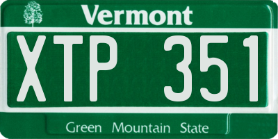 VT license plate XTP351