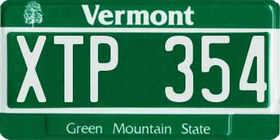 VT license plate XTP354