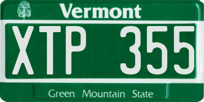 VT license plate XTP355