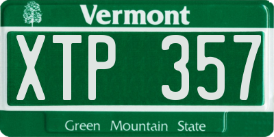 VT license plate XTP357