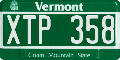 VT license plate XTP358