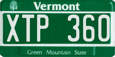 VT license plate XTP360