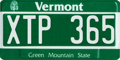 VT license plate XTP365