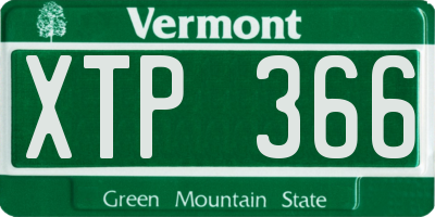 VT license plate XTP366