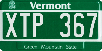 VT license plate XTP367