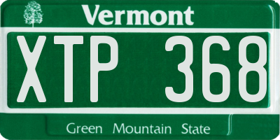 VT license plate XTP368