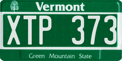 VT license plate XTP373