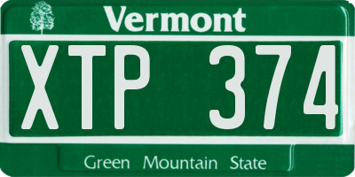 VT license plate XTP374