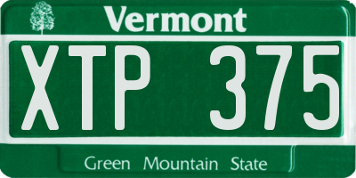 VT license plate XTP375
