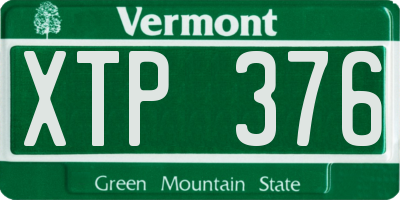 VT license plate XTP376