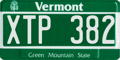 VT license plate XTP382