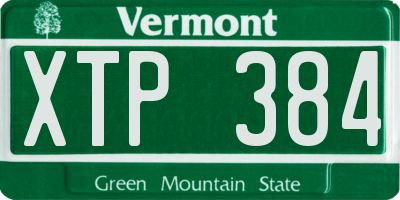 VT license plate XTP384
