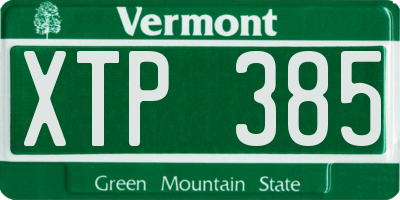 VT license plate XTP385