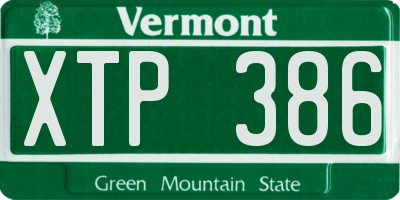 VT license plate XTP386