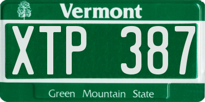 VT license plate XTP387