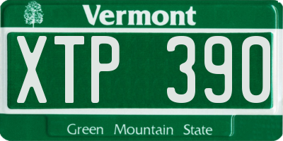 VT license plate XTP390