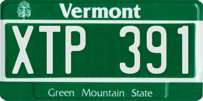 VT license plate XTP391